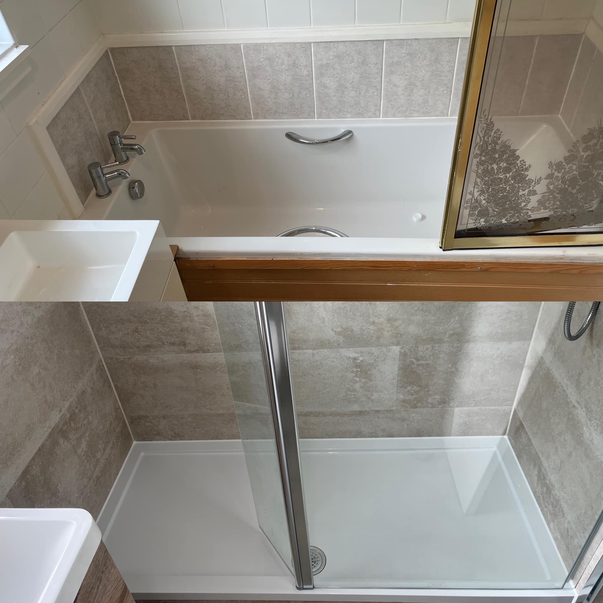 Before and after bath transformation