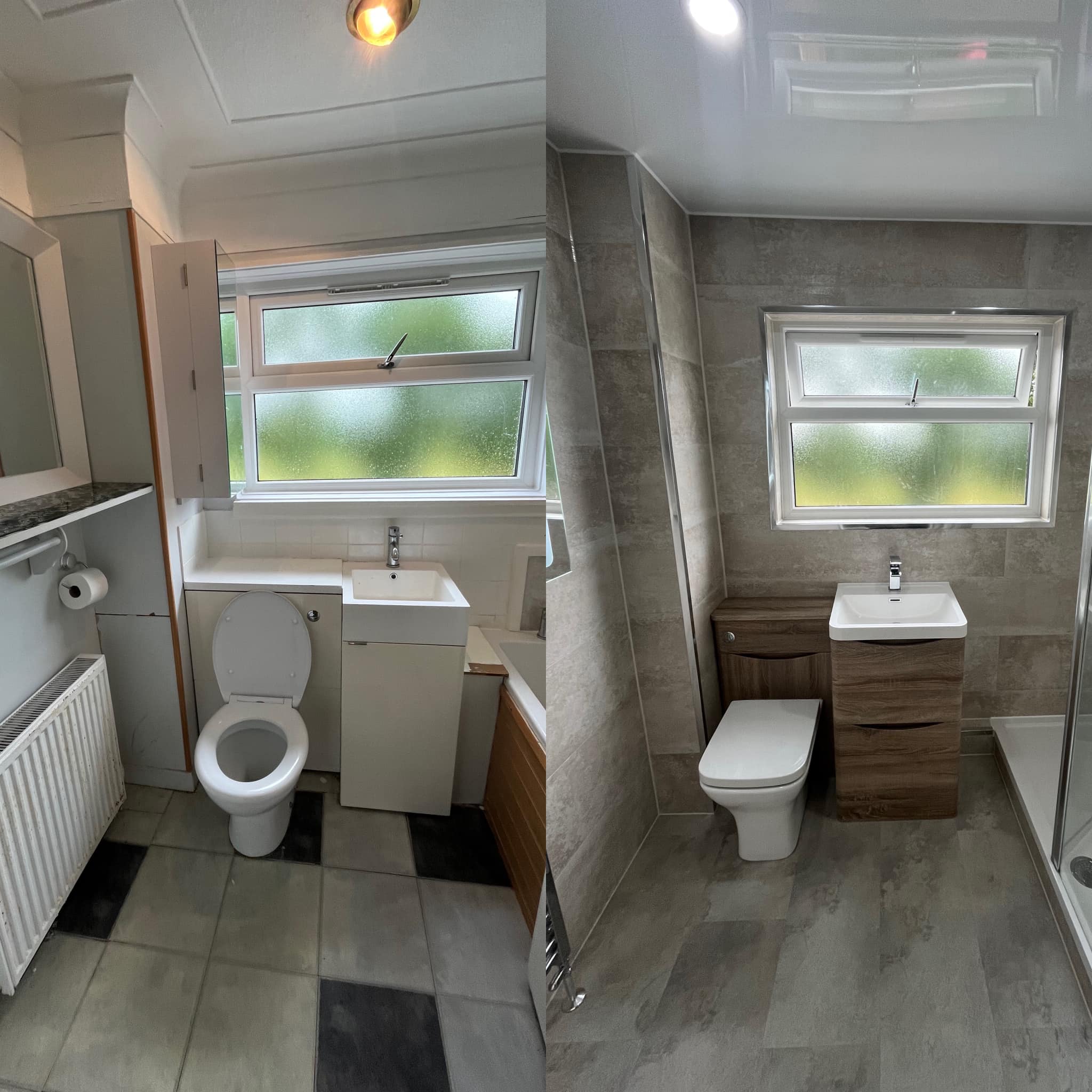 before and after bathroom installation